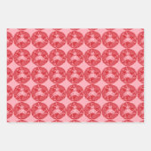 Red Whirling Koi Carp Fish Group WPS3 Geschenkpapier Set (Vorderseite 3)