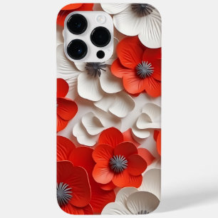 RED WHITE 3-D SEHEN POPPONE ANEMONE BLUME Case-Mate iPhone 14 PRO MAX HÜLLE