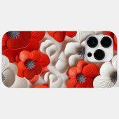 RED WHITE 3-D SEHEN POPPONE ANEMONE BLUME Case-Mate iPhone HÜLLE (Rückseite (Horizontal))