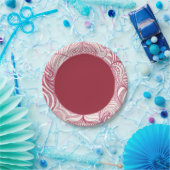 Red White Abstrakt Zeichnend Circle Paper Teller (Party)
