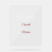 Red & White Acrylic Sign für Herbsthochzeit Acrylschild (Vorderseite)