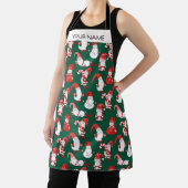 Red & White All-Over Christmas Gnome Pattern Schürze (InSitu)