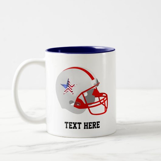 Red & White American Football Helmet Zweifarbige Tasse (Links)