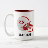 Red & White American Football Helmet Zweifarbige Tasse (Links)