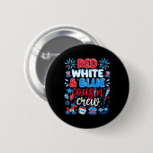 Red White & Blue Cousin Crew 4. Juli Indep Button (Vorne & Hinten)