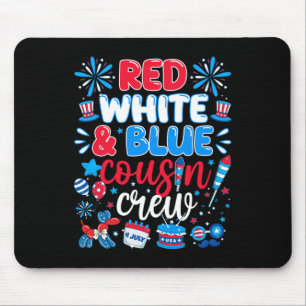Red White &amp; Blue Cousin Crew 4. Juli Indep Mousepad