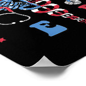 Red White & amp; Blue Er Crew Funny Nurgency Emerg Poster (Ecke)