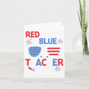 Red White &amp; Blue Teacher Crew 4. Juli Sung Karte