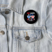 Red White & amp; Blue Waitress Crew 4. Juli Sun Button (Beispiel)