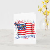 Red White &amp; Blueberries Coquette Flag Bow Men  Karte (Gelbe Blume)