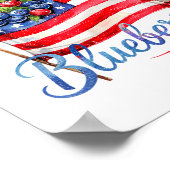 Red White &amp; Blueberries Coquette Flag Bow Men  Poster (Ecke)