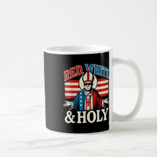 Red White & amp; Holly Funny New Pope Leo Xiv Firs Kaffeetasse