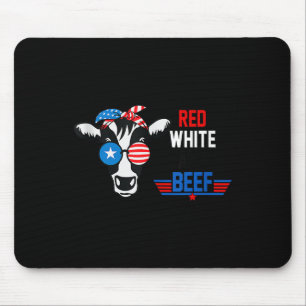 Red White and Beef Vintage US-Flagge 4. Juli Fu. Mousepad