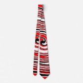 Red white and black psychedelic design krawatte (Rückseite)