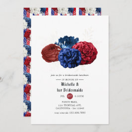Red White and Blue 4. Juli Bridesmaids Luncheon Einladung