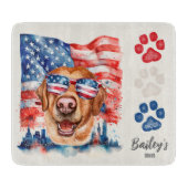 Red White and Blue 4. Juli Funny Labrador Hund Schneidebrett (Vorderseite)