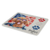 Red White and Blue 4. Juli Funny Poodle Dog Schneidebrett (Ecke)