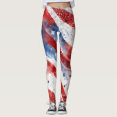 Red White and Blue 4. Juli Leggings (Vorderseite)