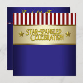 Red White and Blue 4. Juli Party Einladung (Vorne/Hinten)