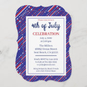 Red White and Blue 4. Juli Party Einladung (Vorne/Hinten)