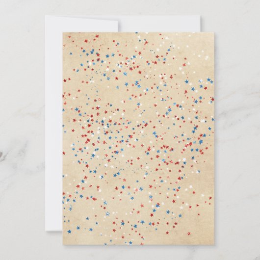 Red White and Blue 4. Juli Party Einladung (Rückseite)