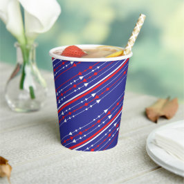 Red White and Blue 4. Juli Party Pappbecher