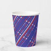 Red White and Blue 4. Juli Party Pappbecher (Rückseite)