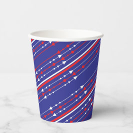 Red White and Blue 4. Juli Party Pappbecher