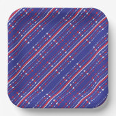 Red White and Blue 4. Juli Party Pappteller (Vorderseite)