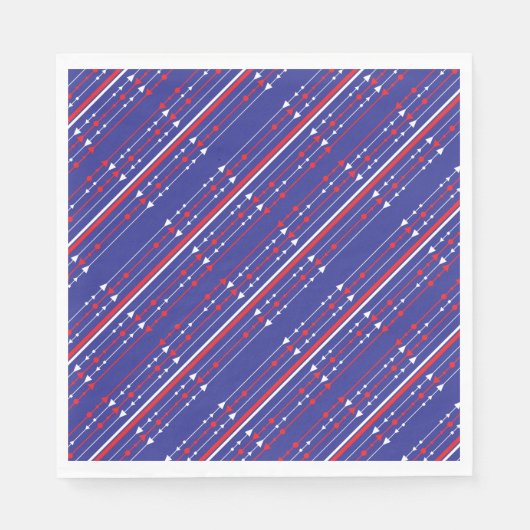 Red White and Blue 4. Juli Party Serviette (Vorderseite)