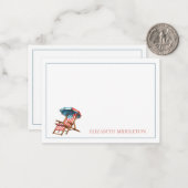 Red White and Blue 4. Juli Strandstuhl Mitteilungskarte (Vorderseite/Rückseite Beispiel)