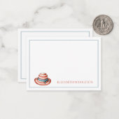 Red White and Blue 4. Juli Sunhat Mitteilungskarte (Vorderseite/Rückseite Beispiel)