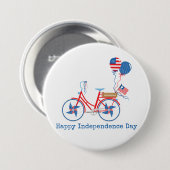 Red White and Blue 4. Juli Whimsical Bicycle Button (Vorne & Hinten)