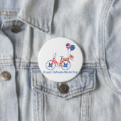 Red White and Blue 4. Juli Whimsical Bicycle Button (Beispiel)