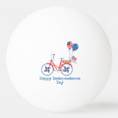 Red White and Blue 4. Juli Whimsical Bicycle Tischtennisball (Rückseite)