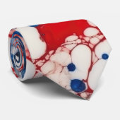 Red White and Blue Alcohol Ink USA Flaggenfarben Krawatte (Gerollt)
