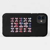 Red White and Blue American Coquette Bows 4. Juli Case-Mate iPhone Hülle (Rückseite (Horizontal))
