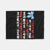 Red White and Blue American Coquette Bows Funny 4t Fleecedecke (Vorderseite (Horizontal))