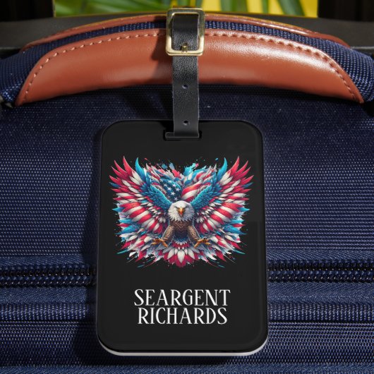 Red White and Blue American Eagle Gepäckanhänger (Vorderseite Insitu 2)