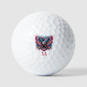 Red White and Blue American Eagle Golfball