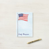 Red White and Blue American Flag Custom Post-it Klebezettel (Auf Schreibtisch)