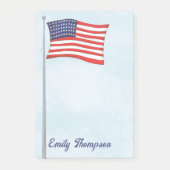 Red White and Blue American Flag Custom Post-it Klebezettel (Vorderseite)