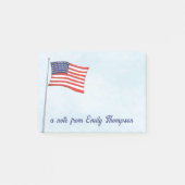 Red White and Blue American Flag Custom Post-it Klebezettel (Vorderseite)