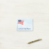 Red White and Blue American Flag Custom Post-it Klebezettel (Auf Schreibtisch)