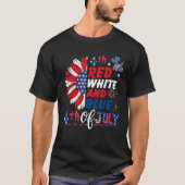 Red White And Blue American Flag Sunflower 4th of T-Shirt (Vorderseite)