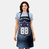 Red White and Blue American Football Team Sports Schürze (Getragen)