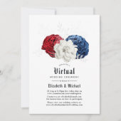 Red White and Blue American Online Virtual Wedding Einladung (Vorderseite)