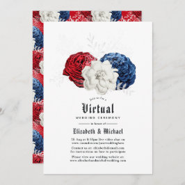 Red White and Blue American Online Virtual Wedding Einladung