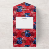 Red White and Blue American Wedding All In One Einladung (Außenbereich)