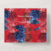 Red White and Blue American Wedding All In One Einladung (Rückseite)